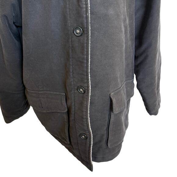 Eddie Bauer Jacket Coat Womens Cotton Large Brown Barn Shacket Polartec Lined - Picture 3 of 9